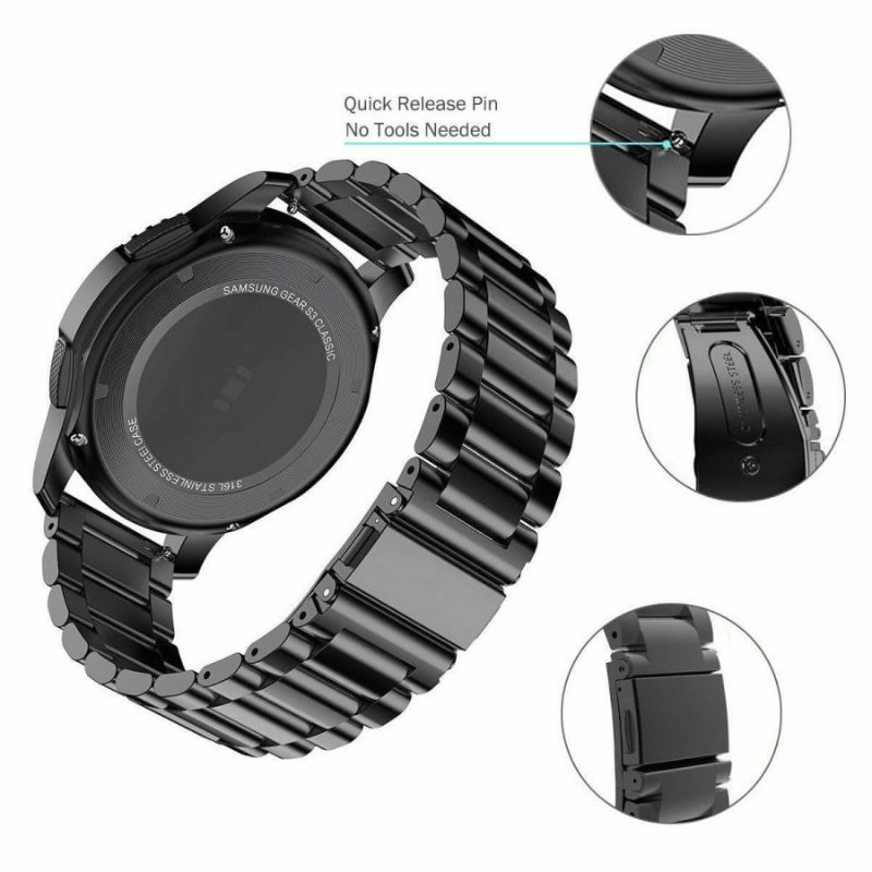 STRAP TALI JAM TANGAN - FOR HUAWEI WATCH GT3 / GT 3 46MM SIZE 22MM - STYLE STAINLESS STEEL 3 BEADS