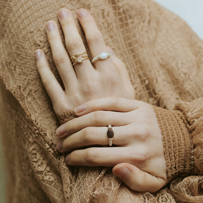 Natural Stone Ring Retro Temperament Fashion