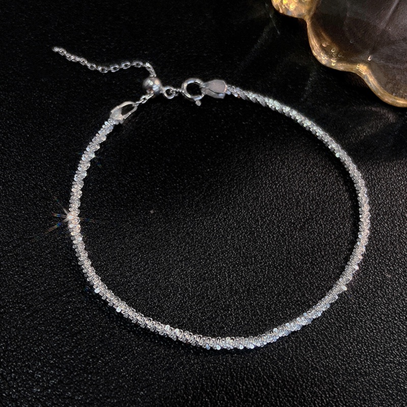 2pcs / Set Gelang Rantai Silver Multilayer Gaya Korea Untuk Wanita