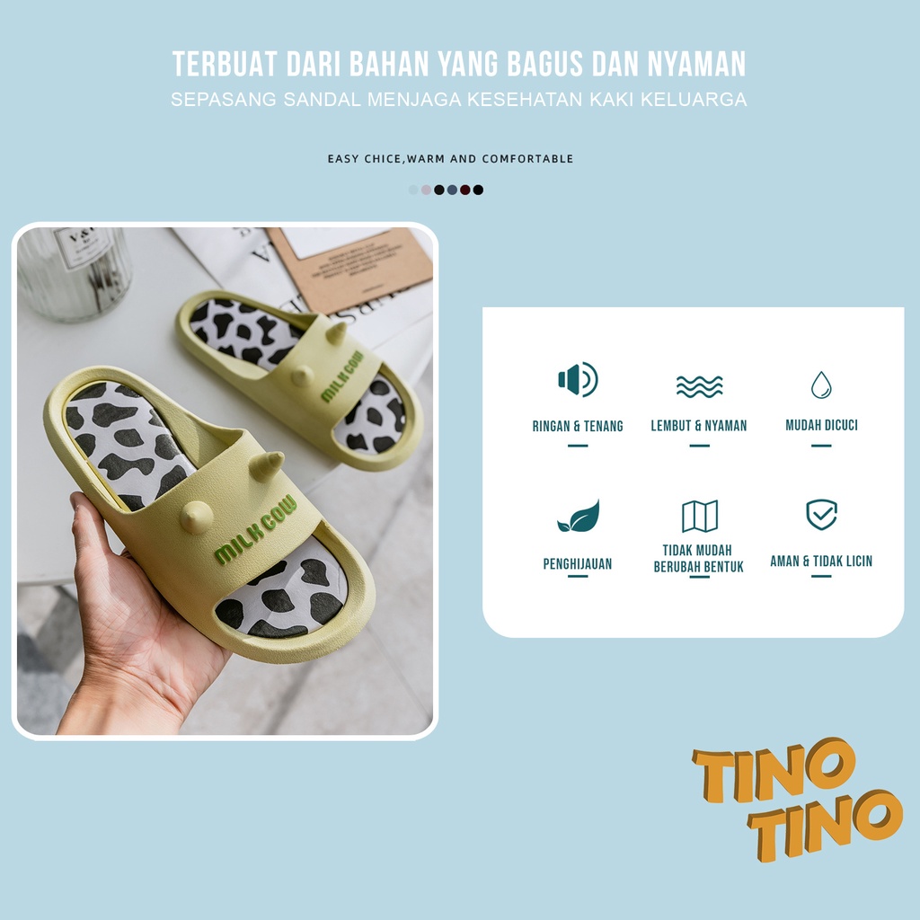 CJHS-MC TINO TINO Sandal Selop / Sandal Rumah Anti Slip Dengan Motif Sapi dan Warna Warni