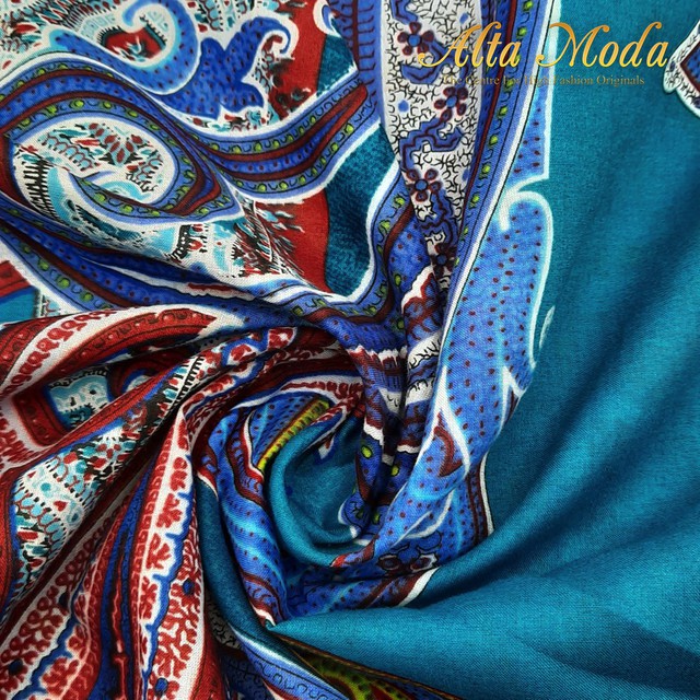 

Alta Moda Katun Voile Abstract Paisley Shades Of Blue (1M)