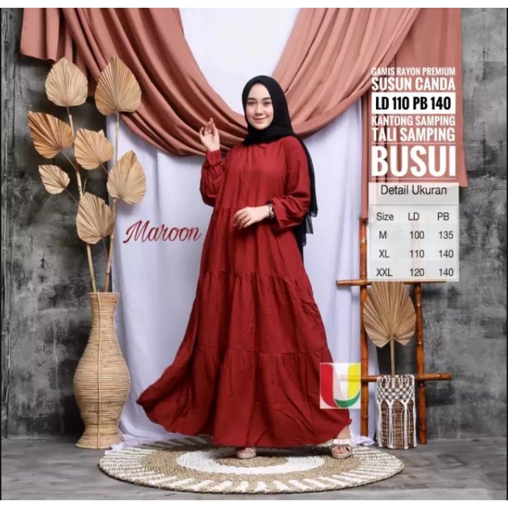 Home Dress Gamis Rayon Polos Terlaris Rayon Katun Super Premium