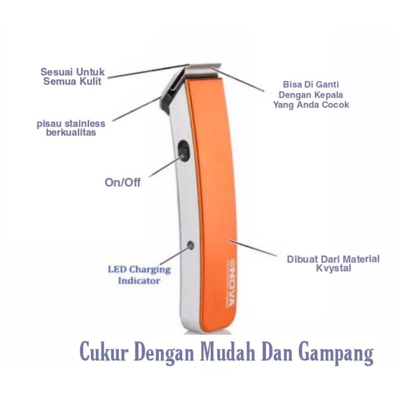 Alat Cukur Shaver Rambut Nova NS-216 Recharge/Mesin Cukur Rambut⭐shopiipanda⭐