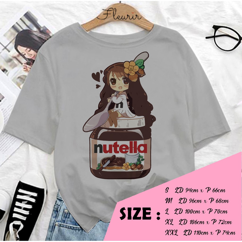 FLEURIR - KAOS NUTELLA DEWASA LENGAN PENDEK TEE UNISEX