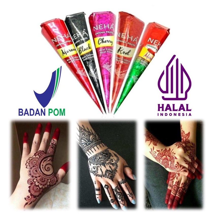 BAJ NEHA HENNA PASTE HENNA HALAL BPOM ECERAN Heena Henna Hena Magic Herbal AK067