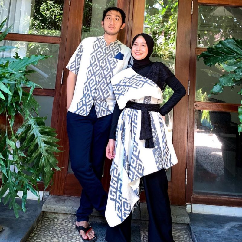 set couple tenun - dress tenun - dress etnik - baju tenun couple - kemeja tenun -couple tenun