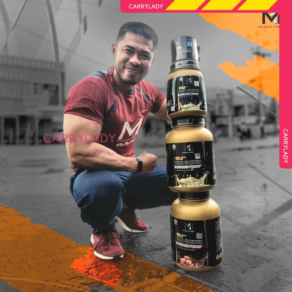 M1 MUSCLE FIRST PRO GOLD GAINER 6 LBS 2.7 KG WEIGHT GAINER PENGGEMUK 6LBS PROGAINER NAIK BERAT BADAN GEMUK SUSU PROTEIN MUSCLEFIRST