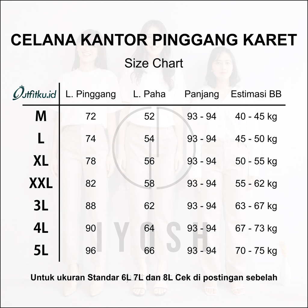 Celana Kerja Wanita Pinggang Karet Highwaist - Celana Kantor Wanita Jumbo