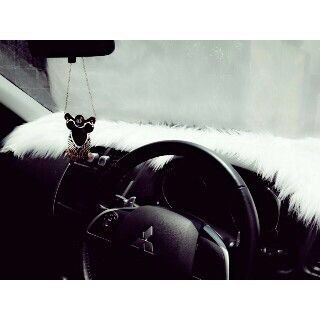 Bulu Alas Dashboard Mobil Putih