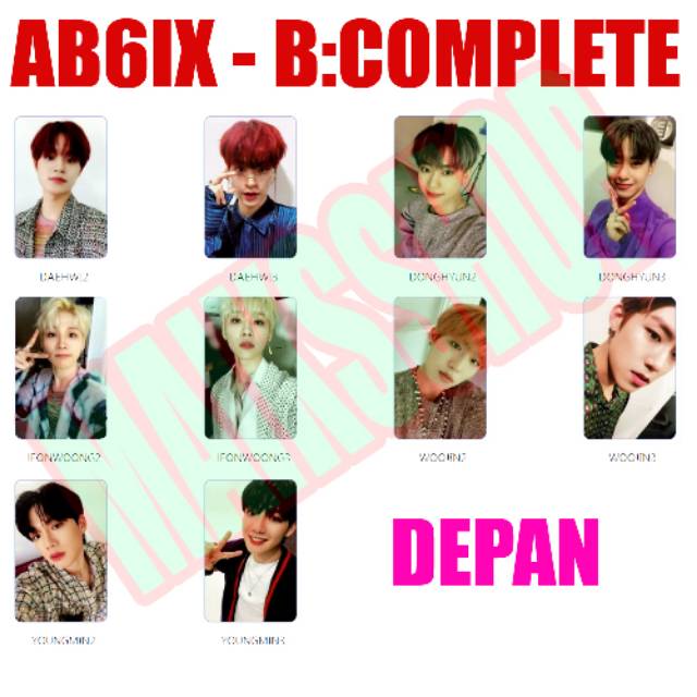 AB6IX B Complete Photocard Kpop
