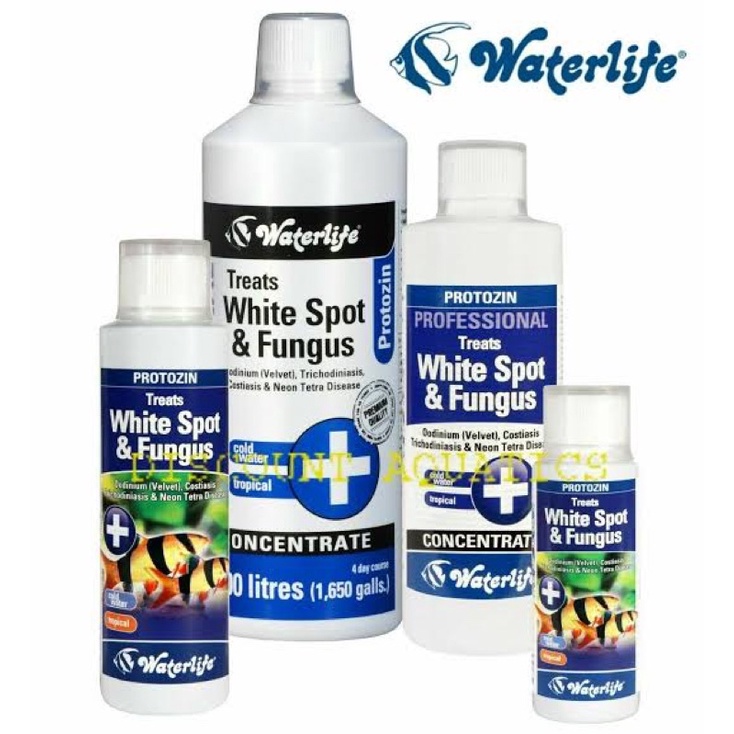 Protozin Waterlife 100ml Obat Ikan Berak Putih Velvet White Spot