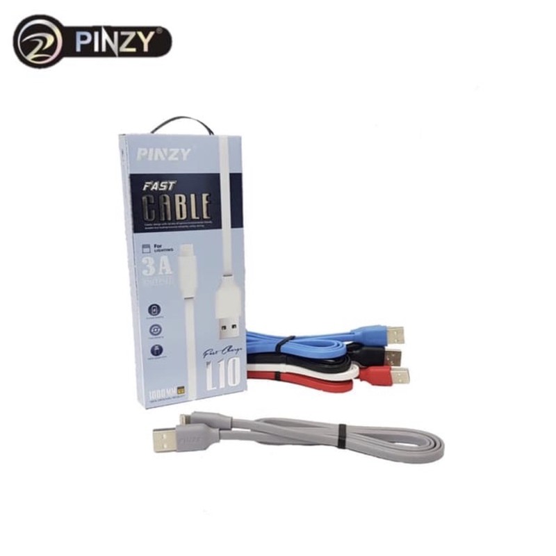 Kabel Data PINZY L10 Lighting Fast dan Flat - Kabel Charger L10