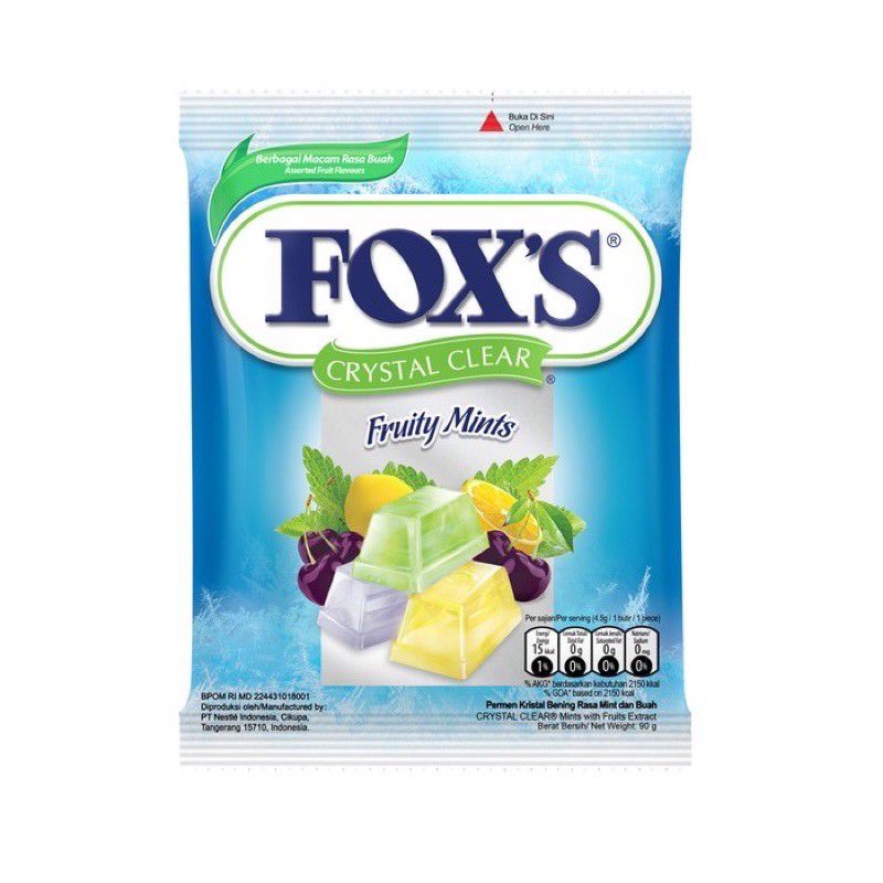 

Permen fox 90 gram fruity berries mint fruity mint sping tea 1 karton