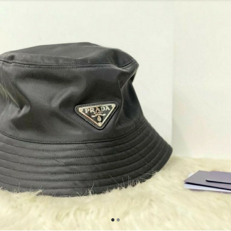 nylon hat PRADA Black