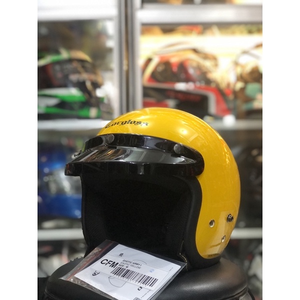 Jual Helm Cargloss Original Cfm Retro Army Half Face Exotic Yellow Shopee Indonesia