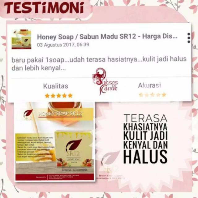 HONEY SOAP SR12 - SABUN WAJAH - SABUN MUKA PENCERAH KULIT KERING DAN SENSITIF