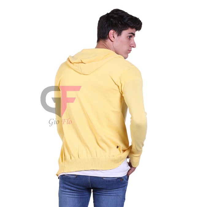 GIOFLO Baju Outer Lengan Panjang Sweater Pria Keren Kuning / SWE 991