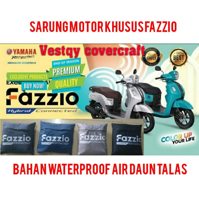 Mantel Motor Fazzio Waterproof Sarung motor Fazzio Anti Air Bahan Daun Talas