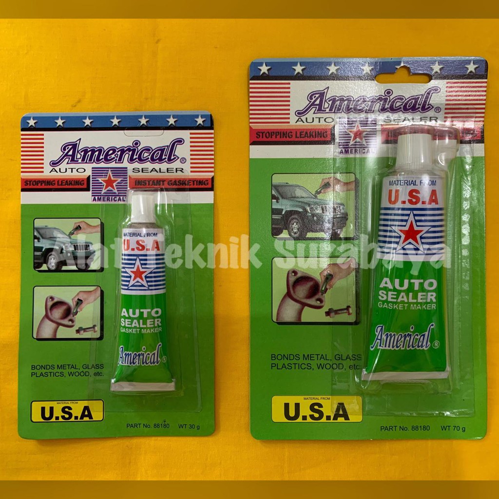 

ISI 12 PCS LEM AUTO SEALER AMERICAL 30 G ; 70 G GR GRAM / GASKET MAKER KECIL BESAR