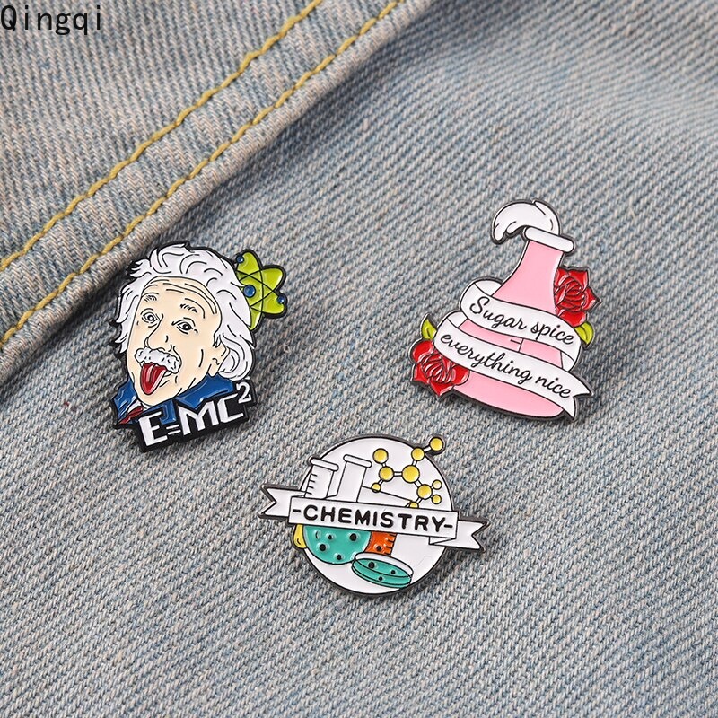 Pin Bros Kerah Desain Fisika Terkenal Bahan Logam Untuk Hadiah Perhiasan Pelajar Pria Dan Wanita