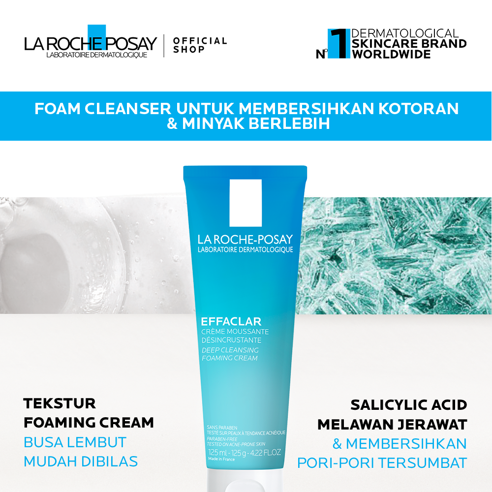 La Roche Posay Effaclar Foaming Cleanser 125ml - Facial Wash Kulit Berminyak/ Kombinasi