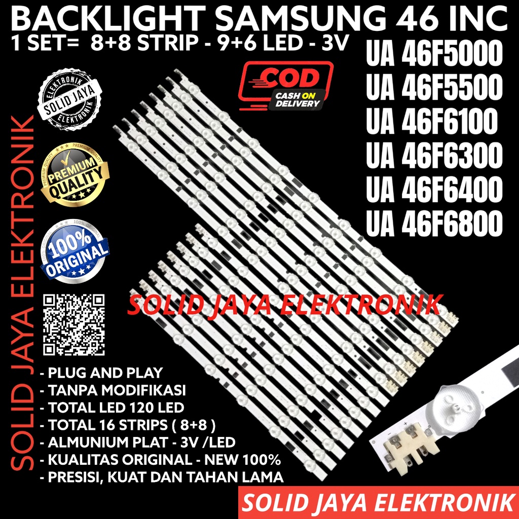 BACKLIGHT TV LED SAMSUNG 46 INC UA 46F5000 46F5500 46F6100 46F6300 46F6400 46F6800 LAMPU BL 15K 3V 46F UA46F5000 UA46F5500 UA46F6100 UA46F6300 UA46F6400 UA46F6800 UA-46F5000 UA-46F5500 UA-46F6100 UA-46F6300 UA-46F6400 UA-46F6800 15 KANCING 15LED 46INC 46