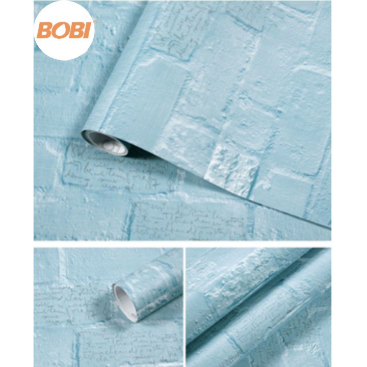 Wallpaper Sticker Motif Bata Samar Biru 5393-2 / Wallpaper New 2020 / Ukuran 9mx45cm