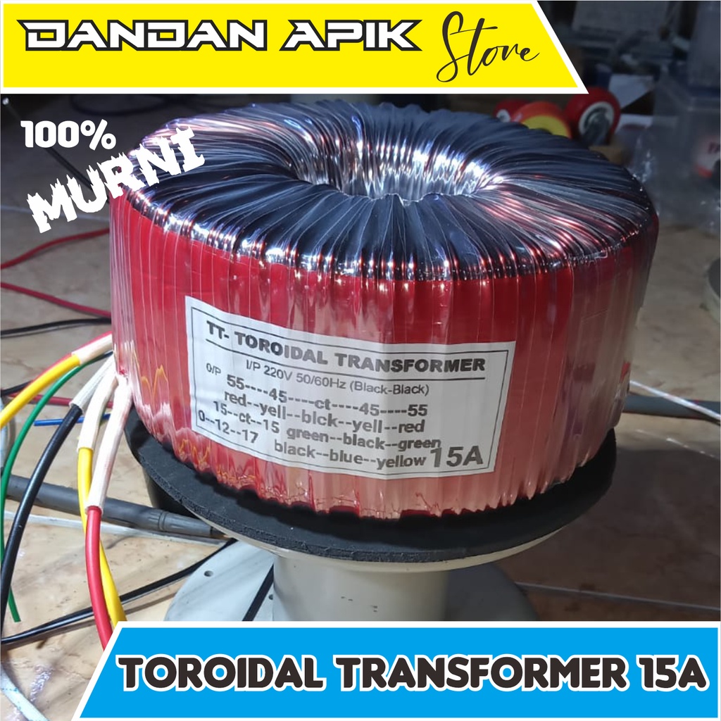 TOROIDAL TRANNSFORMER 15A (TRAFO DONAT) MENGGUNAKAN TEMBAGA MURNI SPEK BALAP