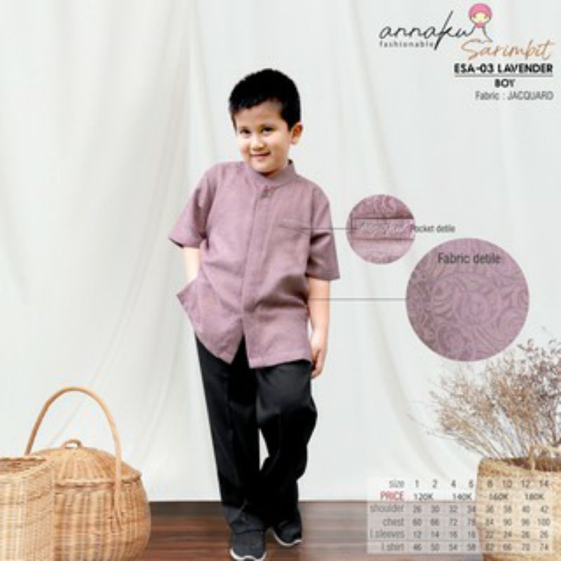 Atasan Anak Cowok Anakku By Endomoda / Endomoda ESA-03 Lavender / Endomoda ESA-03 Pistachio