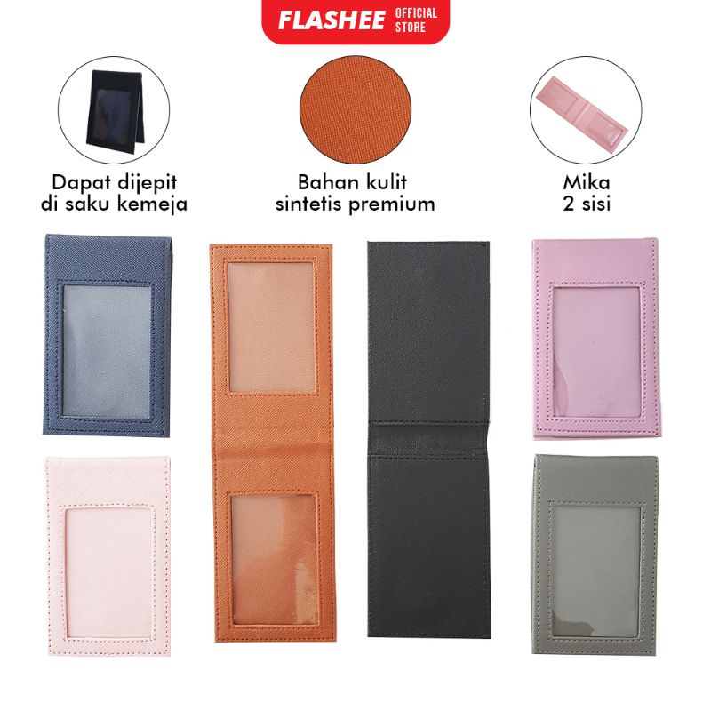 

Name Tag Magnet Dua Sisi ID Card Holder Magnet Jepit Lanyard Magnet Saku Kulit Tanpa Tali