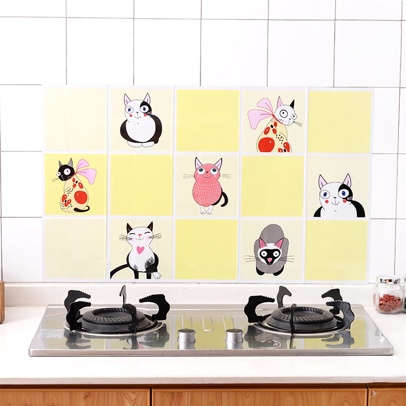 Kitchen Anti-oil Wall Stickers / Heat Resistant  Self-adhensive Wall Stove Aluminum Foil Wall stickers