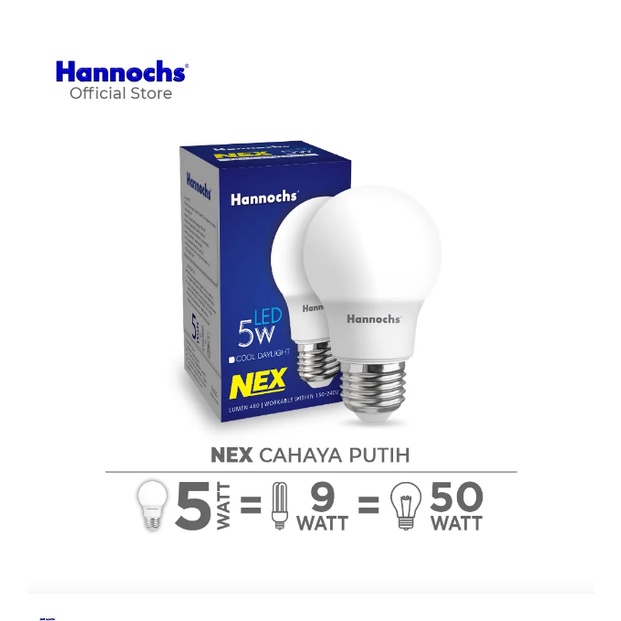 Hannochs NEX Lampu LED 5 Watt Cahaya Putih