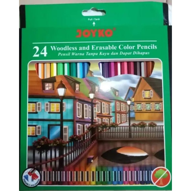 

YUH Woodless and erasable colors pencils 115 ( 24 warna)