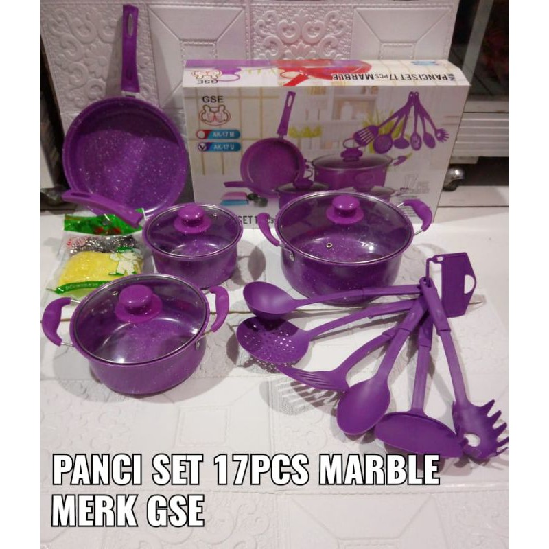 panci set 17pcs marble GSE