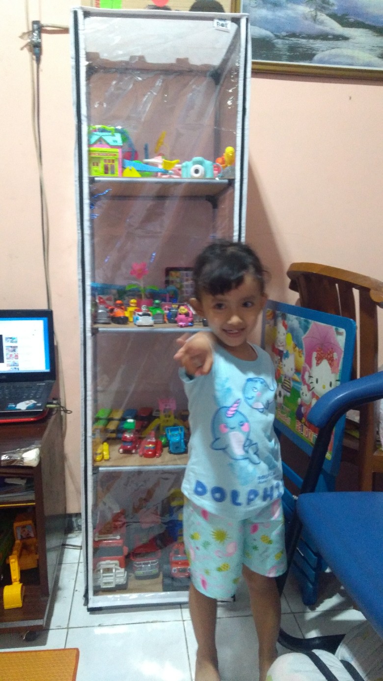 Lemari Transparan / Lemari Pajang Minimalis / Lemari Lego / Rak Mainan Ds57