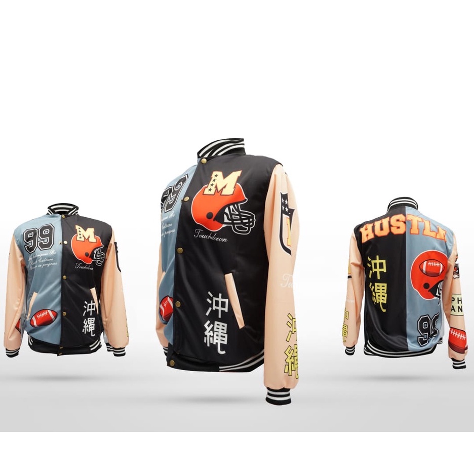 JAKET BASEBALL VARSITY HUSTLE PRIA DAN WANITA