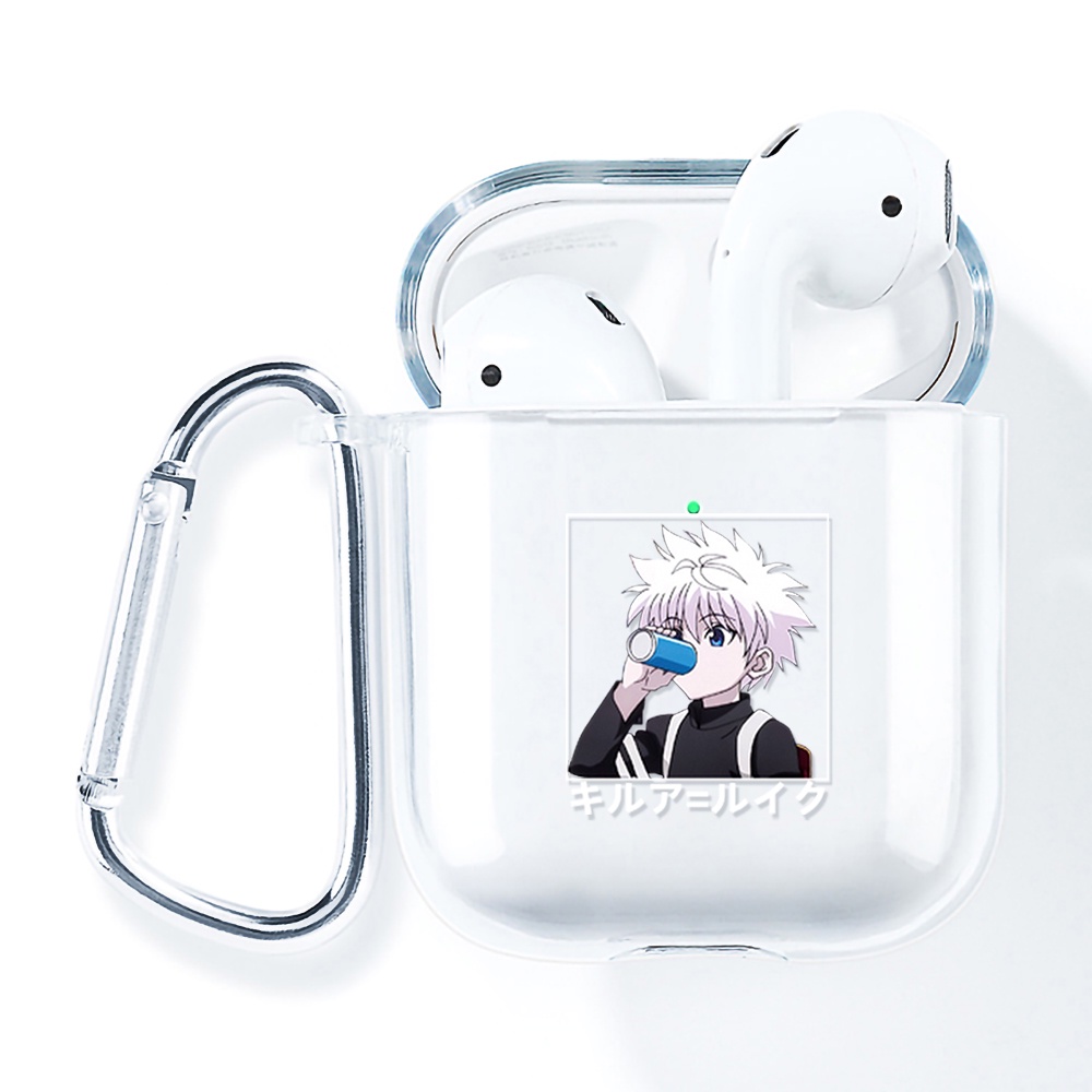 Simple AirPods 1/2 Case Anti-fall Silicone Soft Case Headset Protection Cover Cute Cartoon Jujutsu Kaisen + Lanyar