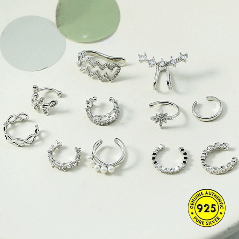 Anting Klip Tanpa Tindik Bahan S925 Silver Untuk Wanita