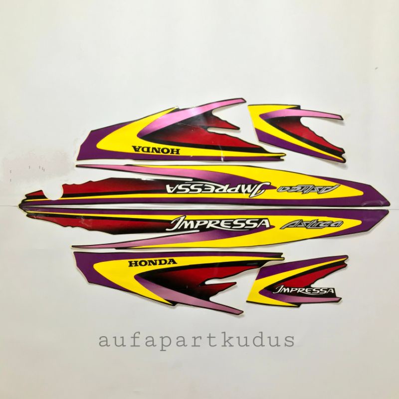 Stripping strip stiker sticker lis Honda Astrea Impressa 2001 striping astrea impressa merah
