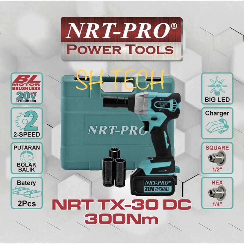 CORDLESS IMPACT WRENCH BRUSHLESS NRT PRO TX 30 DC NEW VERSION IMPACT BATRE PEMBUKA BAUT