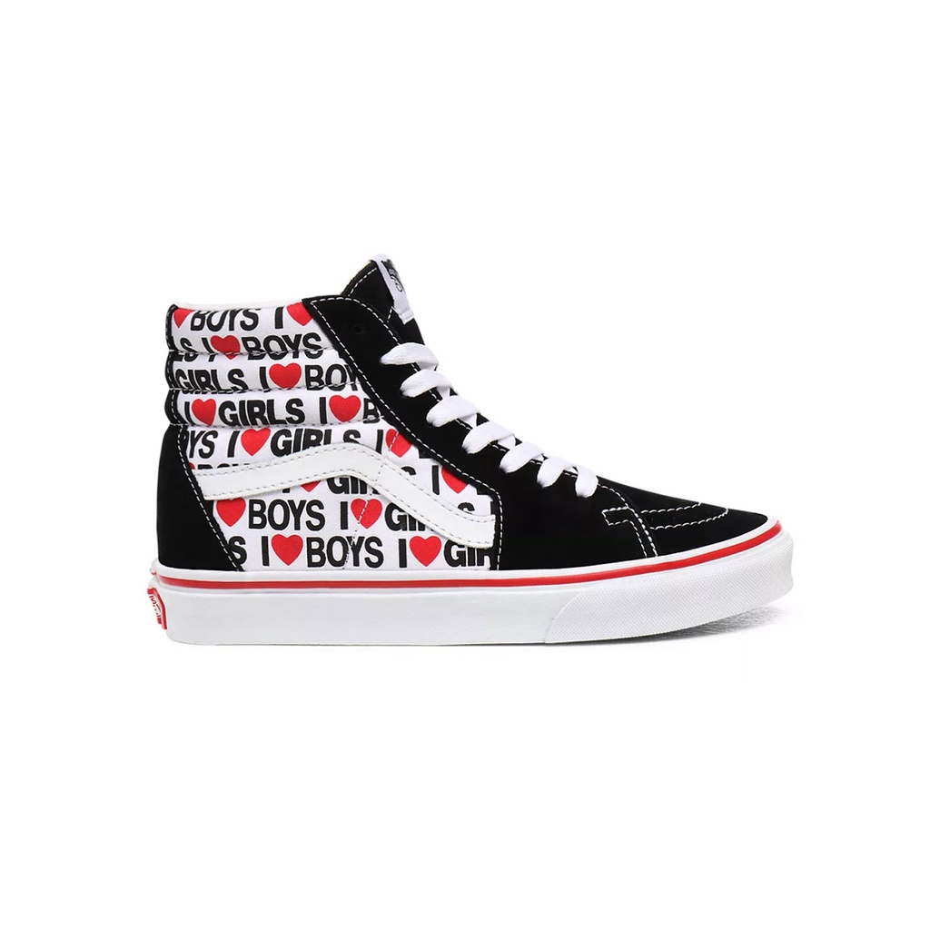 SEPATU VANS OFF THE WALL | SK8 HI I HEART BLACK TRUE WHITE