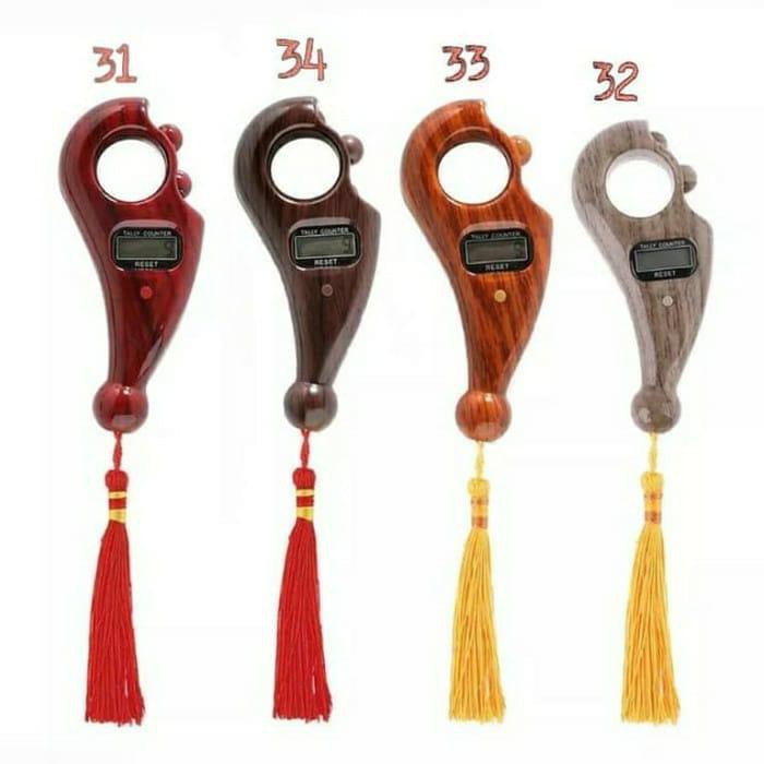 Tasbih Digital / Tasbih Digital Kayu / Tasbih Tally Counter Premium - 33 Cokelat Muda