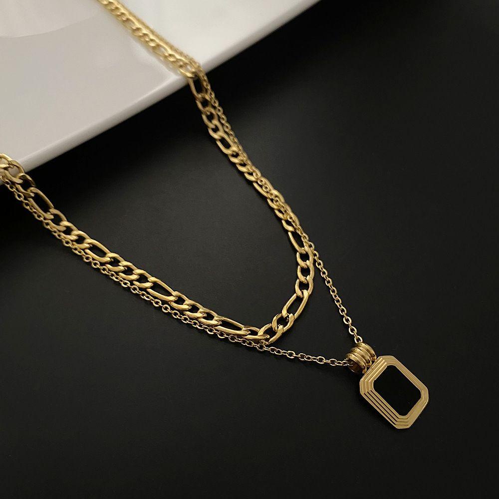 Mxbeauty Liontin Kubus Kalung Kreatif Hip Hop Gadis Hadiah Rantai Tembaga Sederhana Gaya Korea Kalung