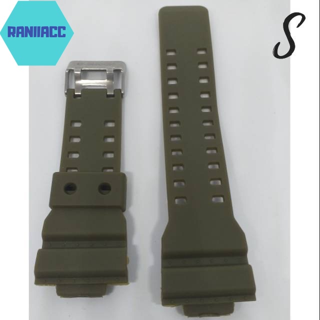 TALI JAM TANGAN CASIO G-SHOCK GA-100 WARNA HIJAU ARMY RUBBER STRAP CASIO G-SHOCK GA100 MURAH