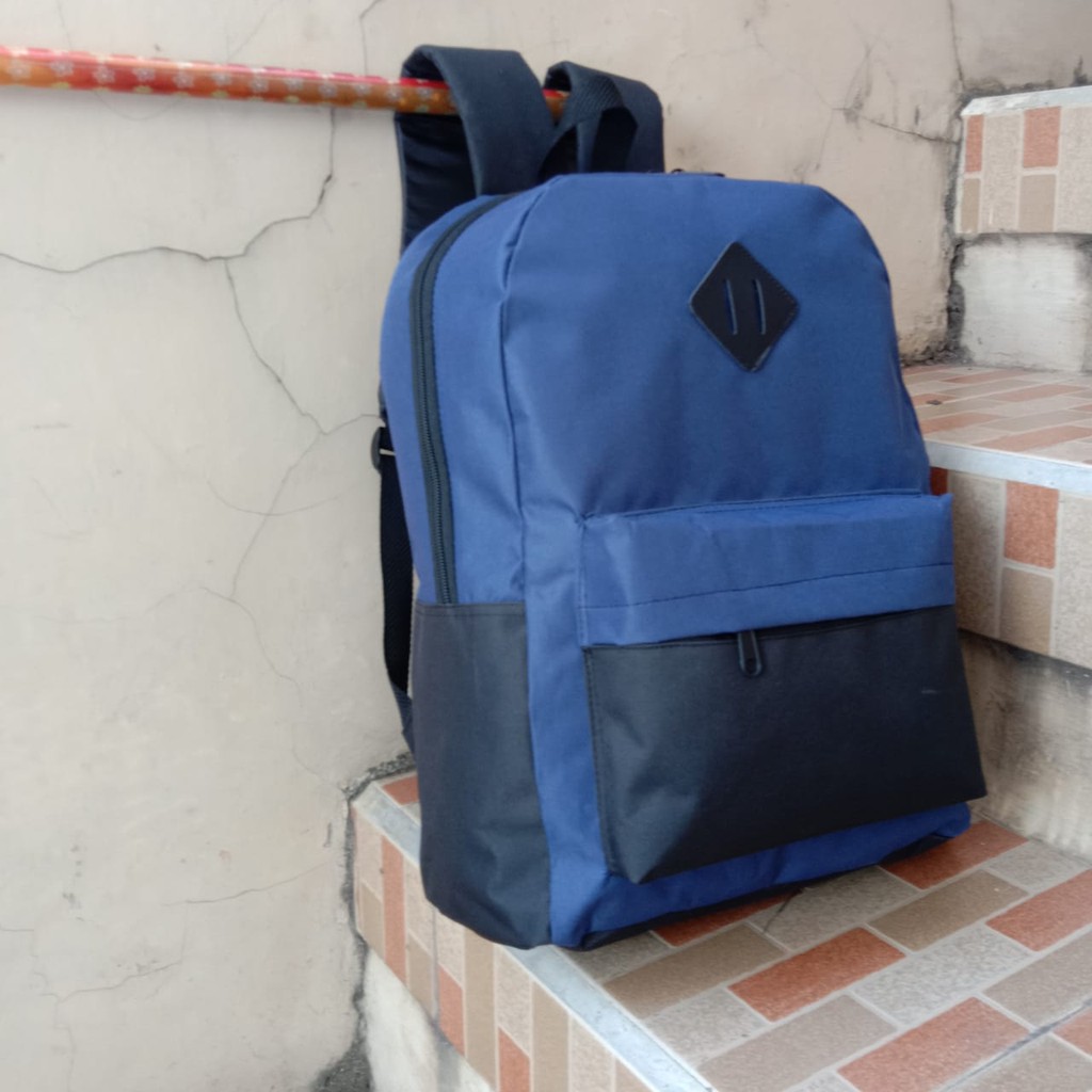 Tas Ransel Laptop Pria Wanita Tas Punggung Backpack Tas Sekolah SD SMP SMA SMK Terbaru-nevy/hitam