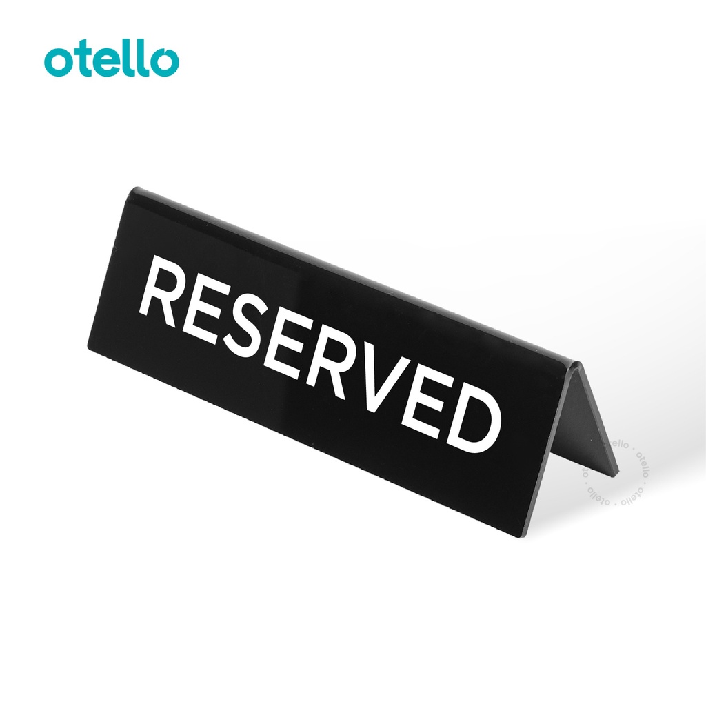 Reserved Table Sign Tulisan Papan Meja Acrylic UV Tent Card Akrilik Tag Tanda Acrilic Tekuk Bending Segitiga Signage Restoran