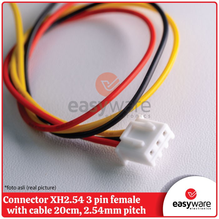 Connector XH2.54 3 pin female with cable 20cm JST 3pin 2.54mm