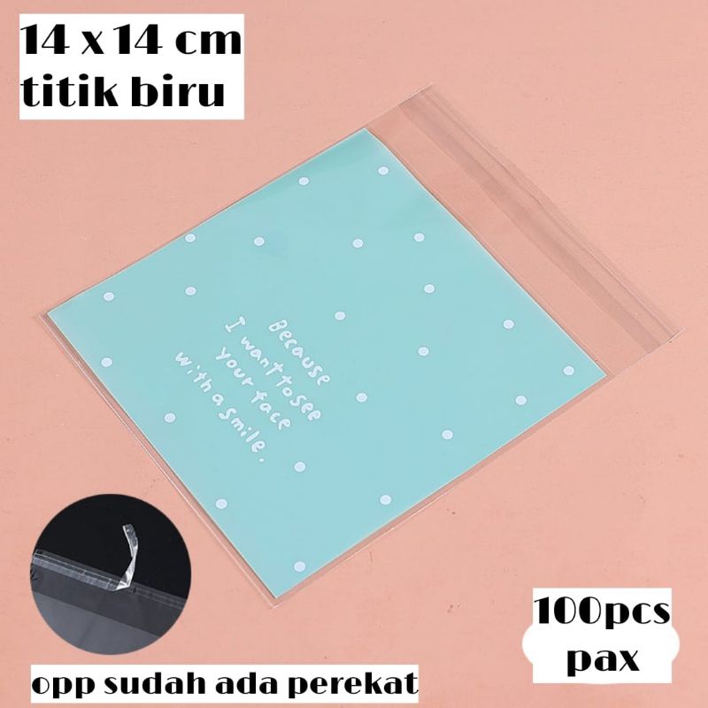 100pcs-PLASTIK ROTI COOKIES BOLU MOTIF LUCU 14x14cm PR-14