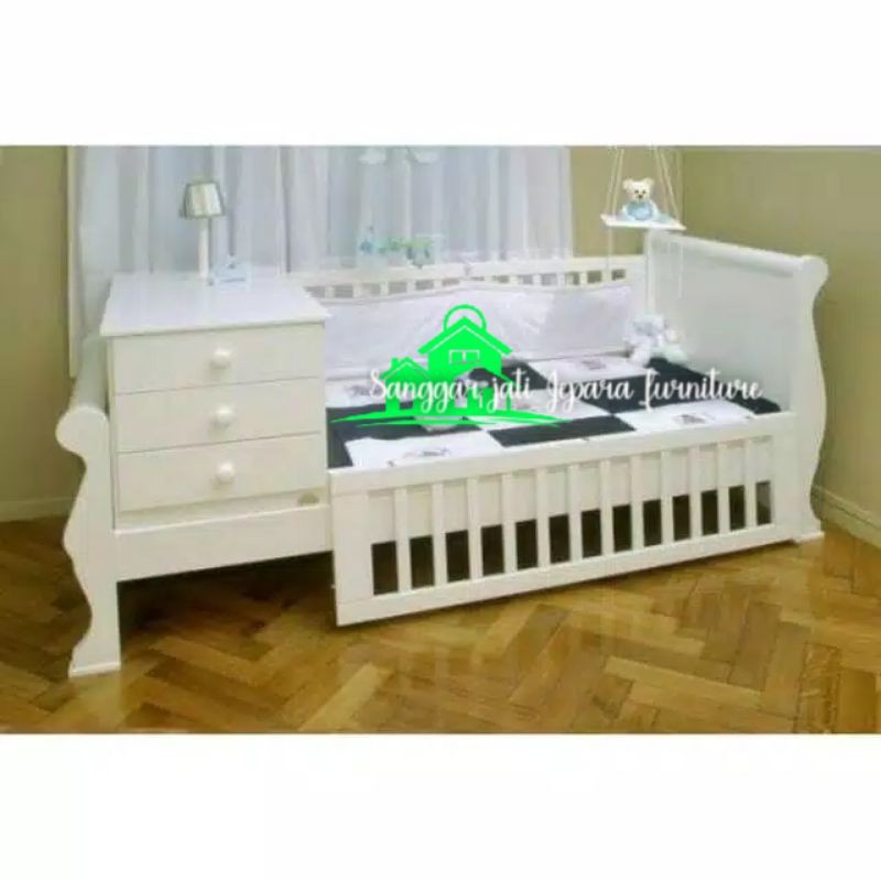 bok bayi,tempat tidur kayu mahoni grade A