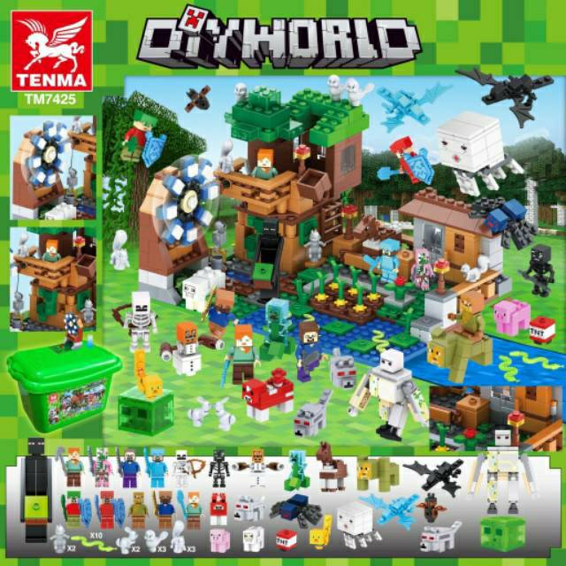 TMA / MAINAN ANAK BALOK SUSUN MY WORLD DIY WORLD BONUS KOTAK SIMPAN